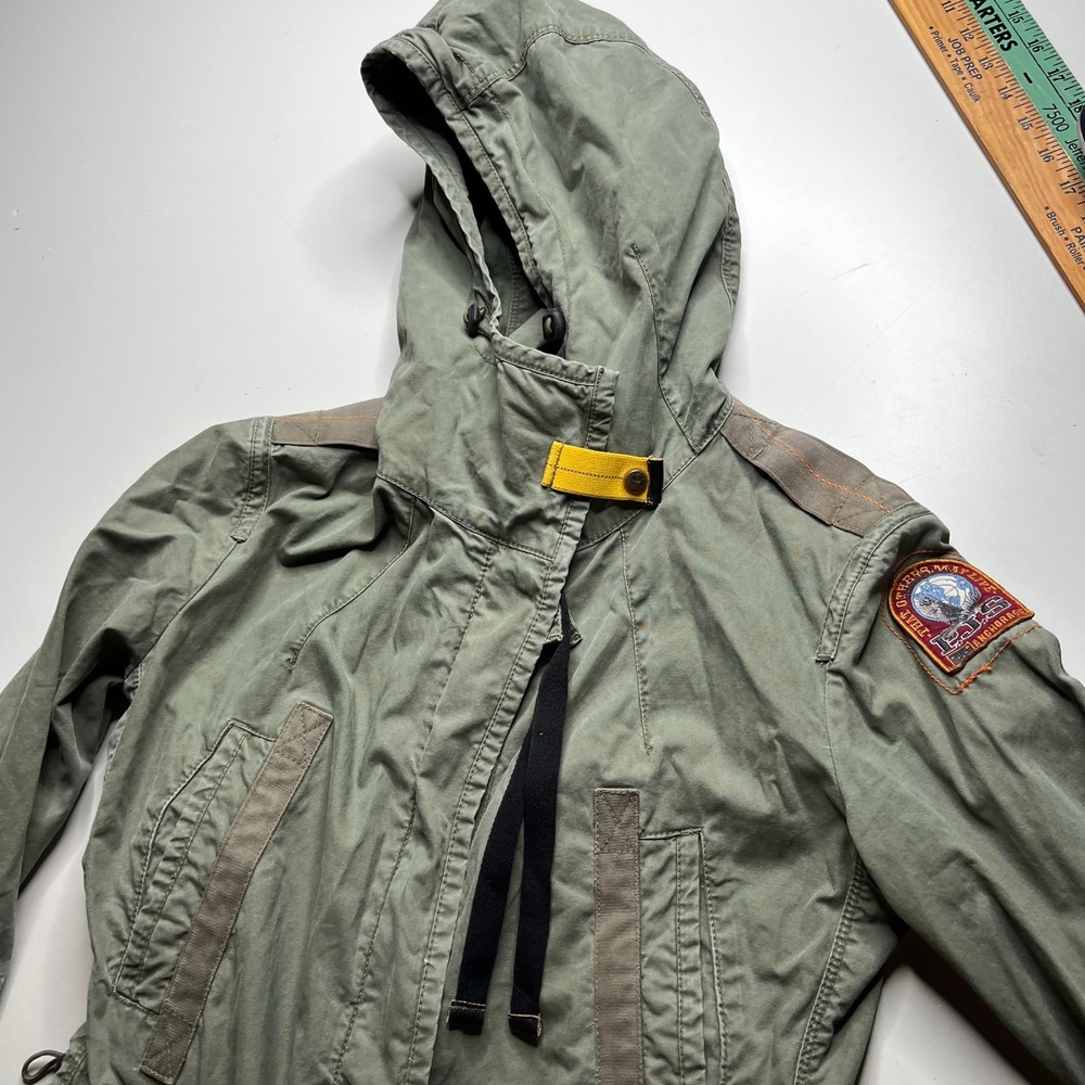 Parajumpers Colonial Series Green Cotton Field Jacket Hooded Parka Womens Small - Picture 7 of 7